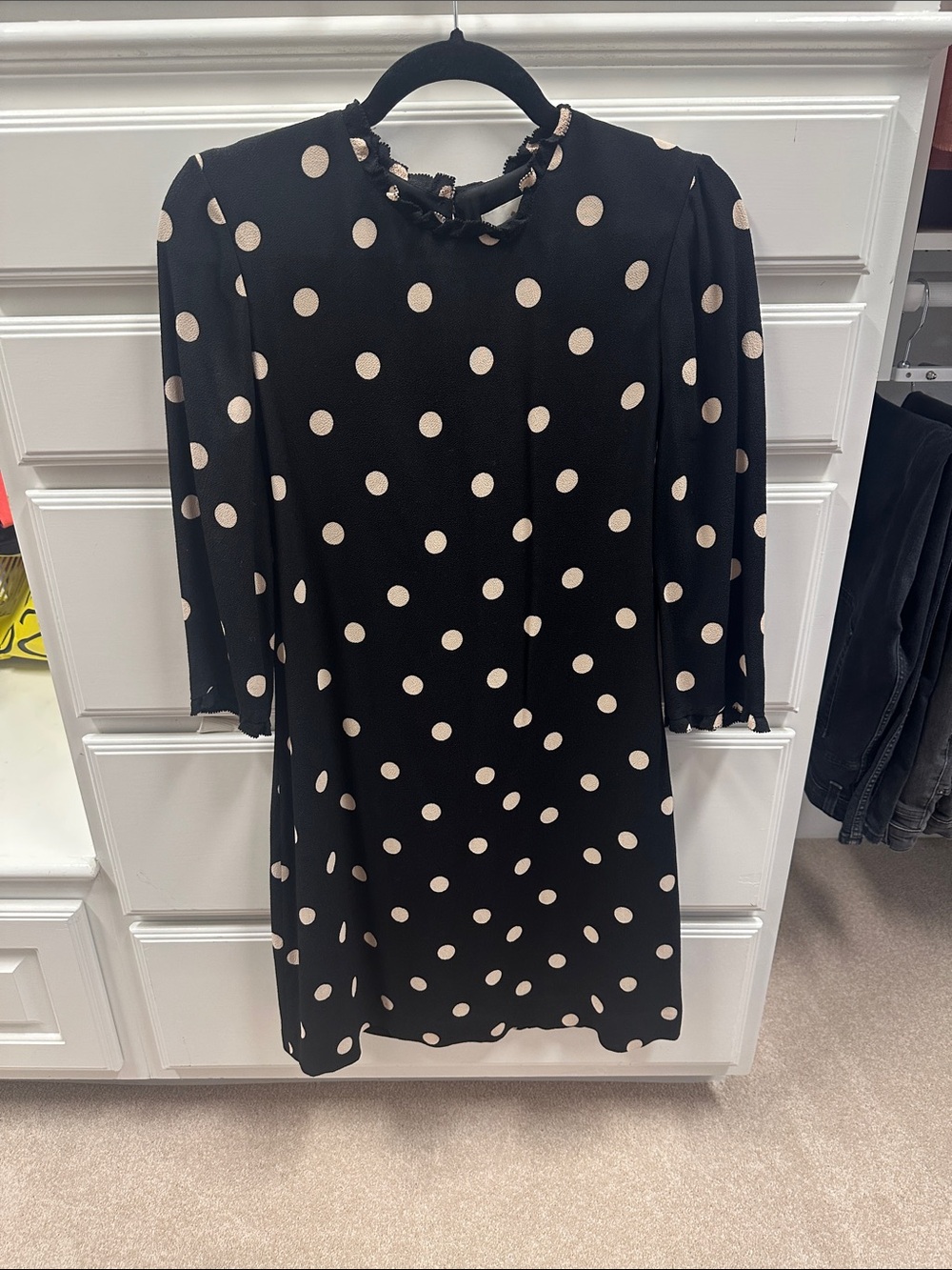 kate spade Black Dress with Cream Polka Dots